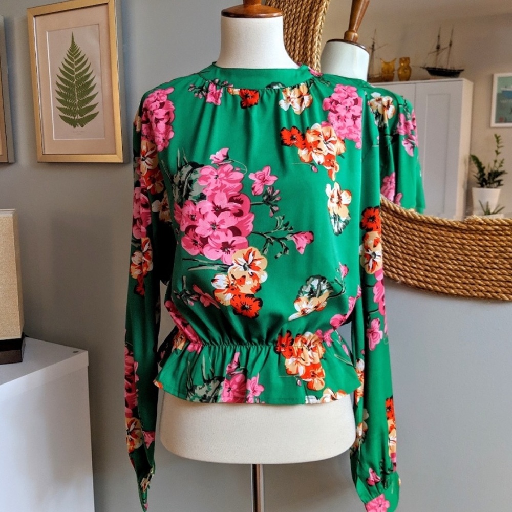 ASOS Influence Floral High Neck Blouse